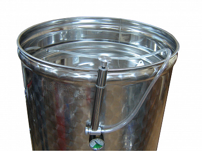 Ёмкость с пневмо и пылезащитной крышкой 150 л коническое дно